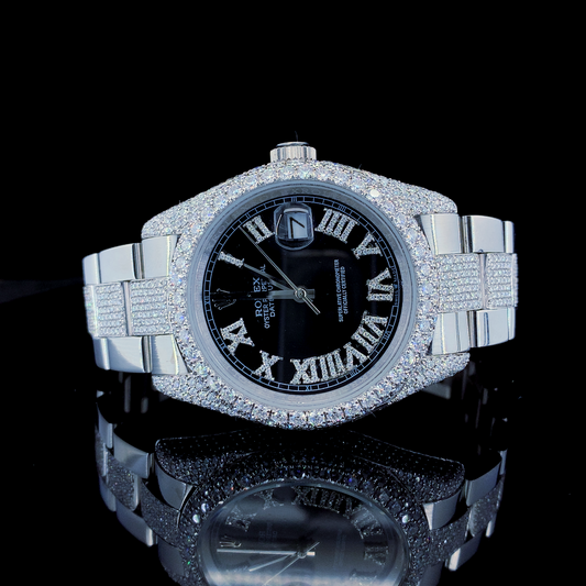 Rolex Datejust VVS Moissanite Diamond Iced Out Watch