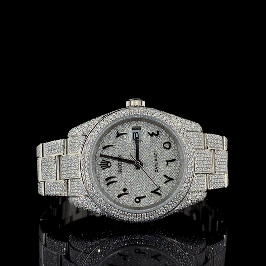 Rolex Datejust VVS Moissanite Diamond Iced Out Watch