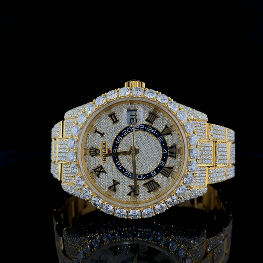 Rolex Skydweller VVS Moissanite Diamond Iced Out Watch