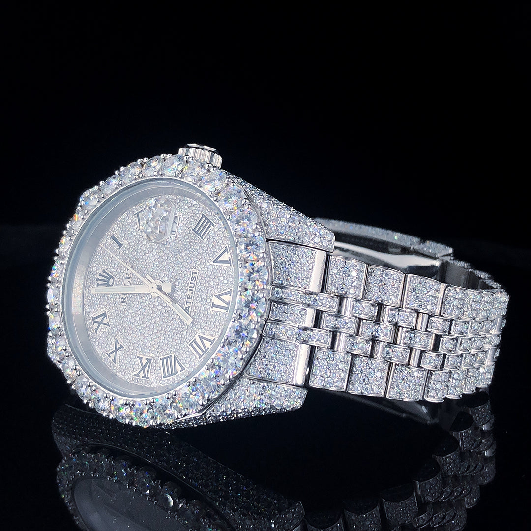 Rolex Datejust Jubilee VVS Moissanite Diamond Iced Out Watch