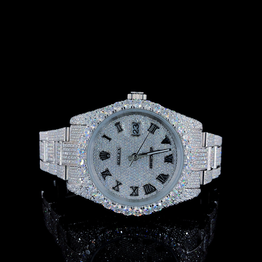 Rolex Datejust VVS Moissanite Diamond Iced Out Watch