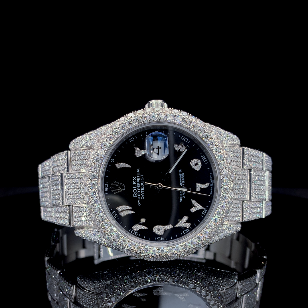 Rolex Datejust VVS Moissanite Diamond Iced Out Watch