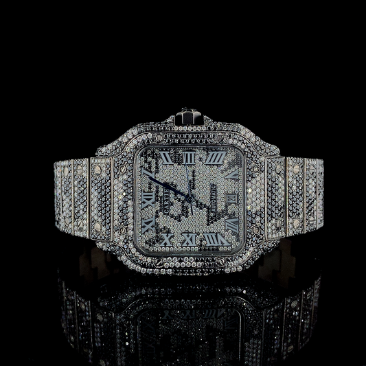 Cartier Santos VVS Moissanite Diamond Customized Design Iced Out Watch