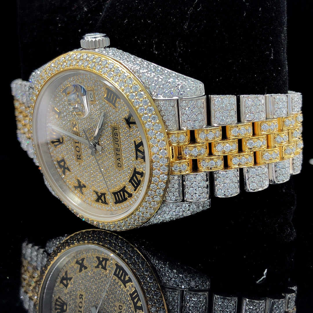 Rolex Datejust Jubilee VVS Moissanite Diamond Iced Out Watch