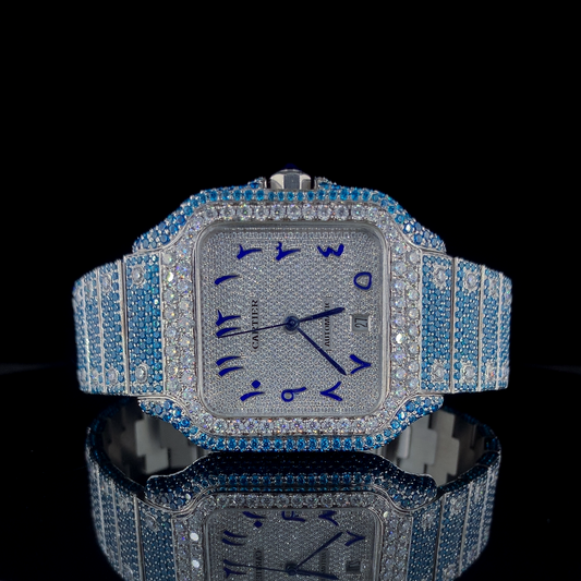 Cartier Santos VVS Moissanite Diamond Customized Design Iced Out Watch