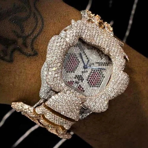 Cartier Santos VVS Moissanite Diamond Customized Design Iced Out Watch