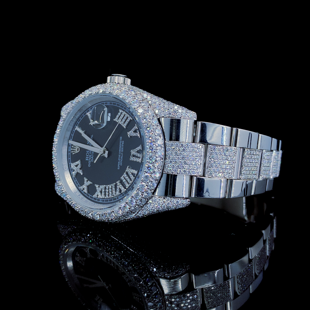 Rolex Datejust VVS Moissanite Diamond Iced Out Watch