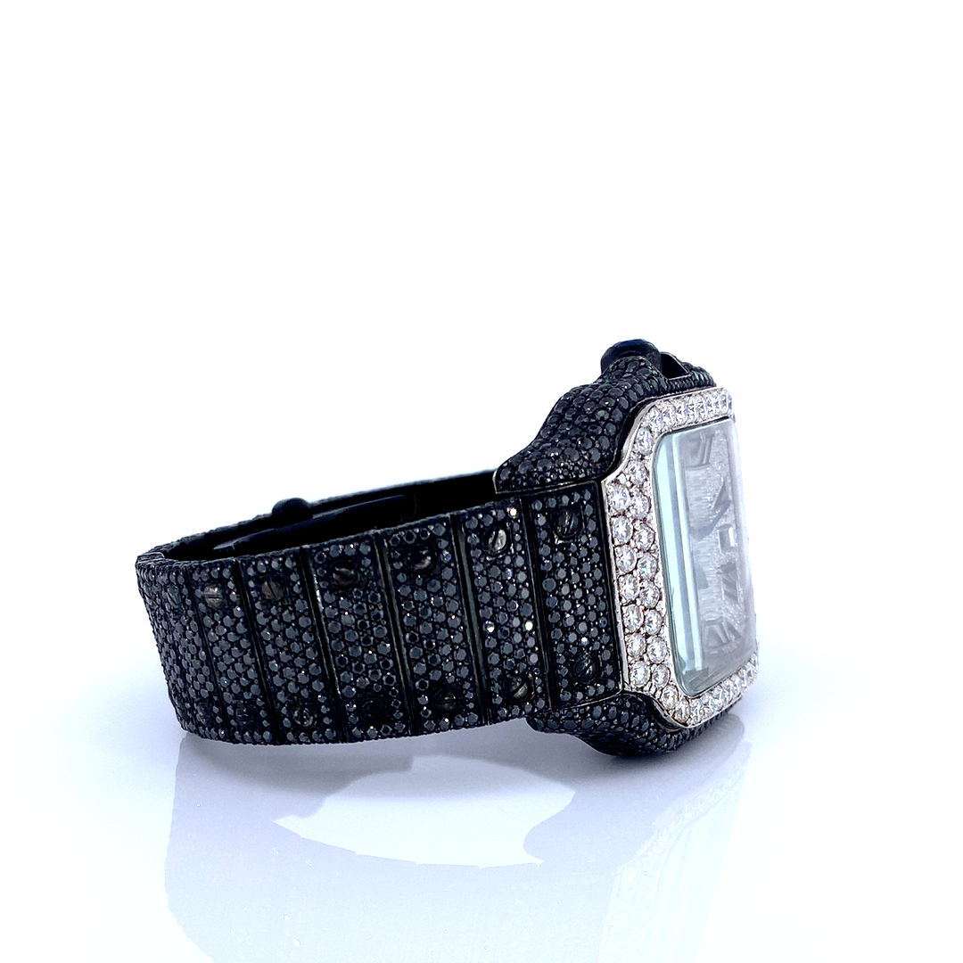 Cartier Santos VVS Moissanite Diamond Iced Out Watch