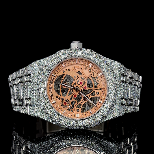 Audemars Piguet Royal Oak Skeleton VVS Moissanite Diamond Iced Out Watch