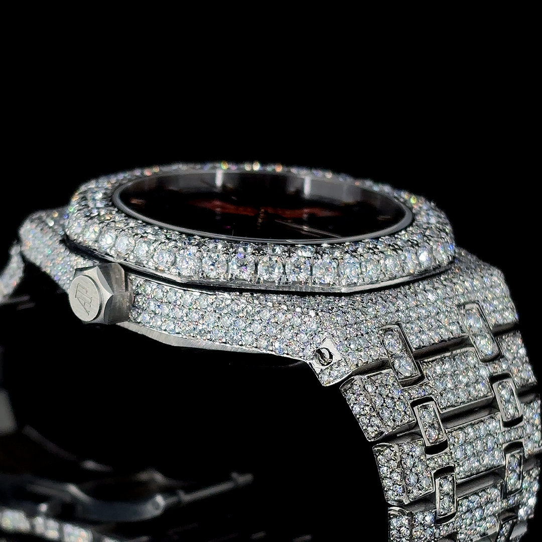 Audemars Piguet Royal Oak Skeleton VVS Moissanite Diamond Iced Out Watch