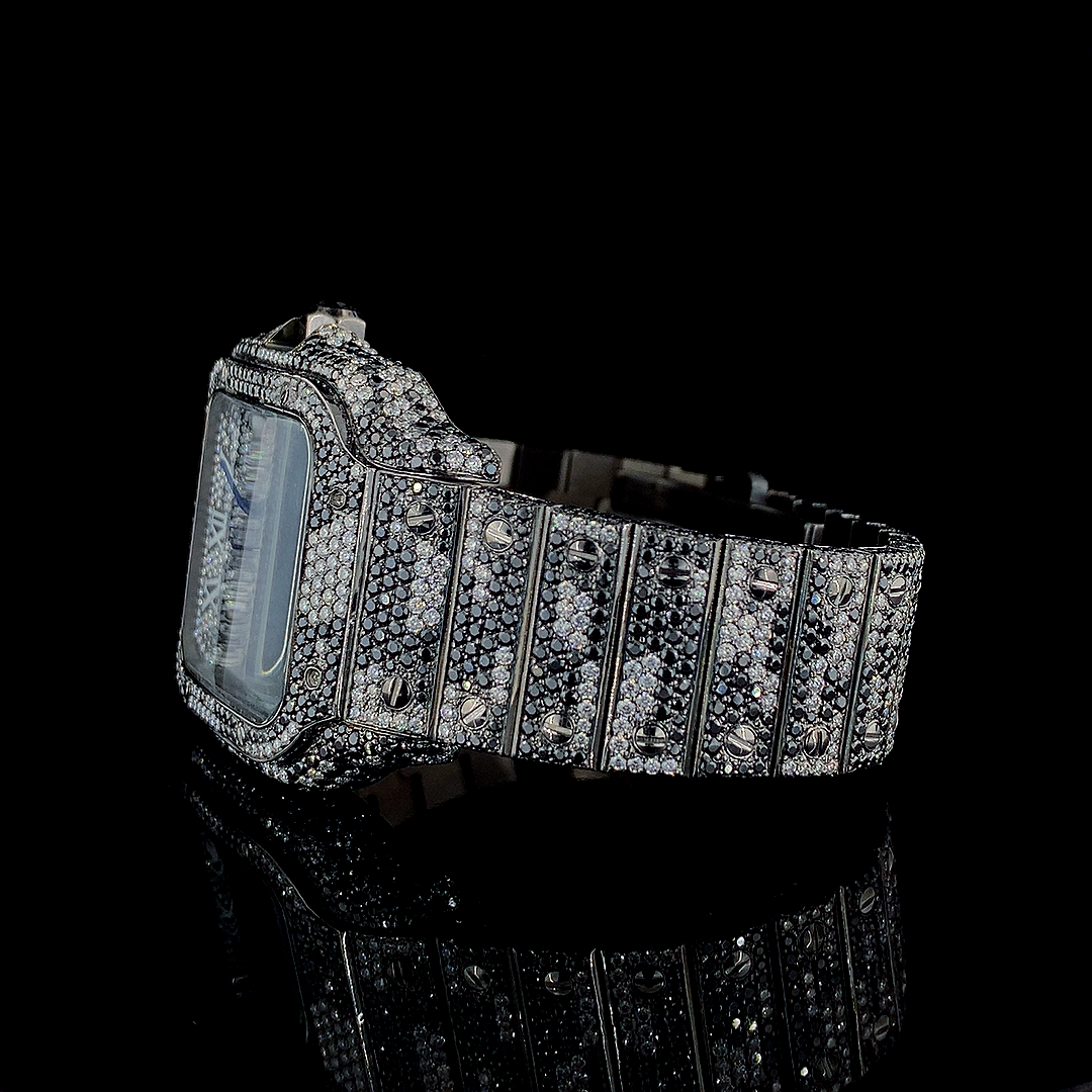 Cartier Santos VVS Moissanite Diamond Customized Design Iced Out Watch