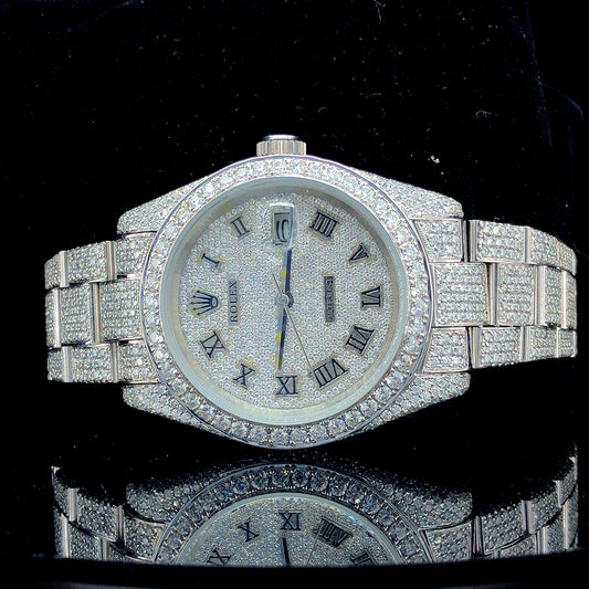 Rolex Datejust VVS Moissanite Diamond Iced Out Watch