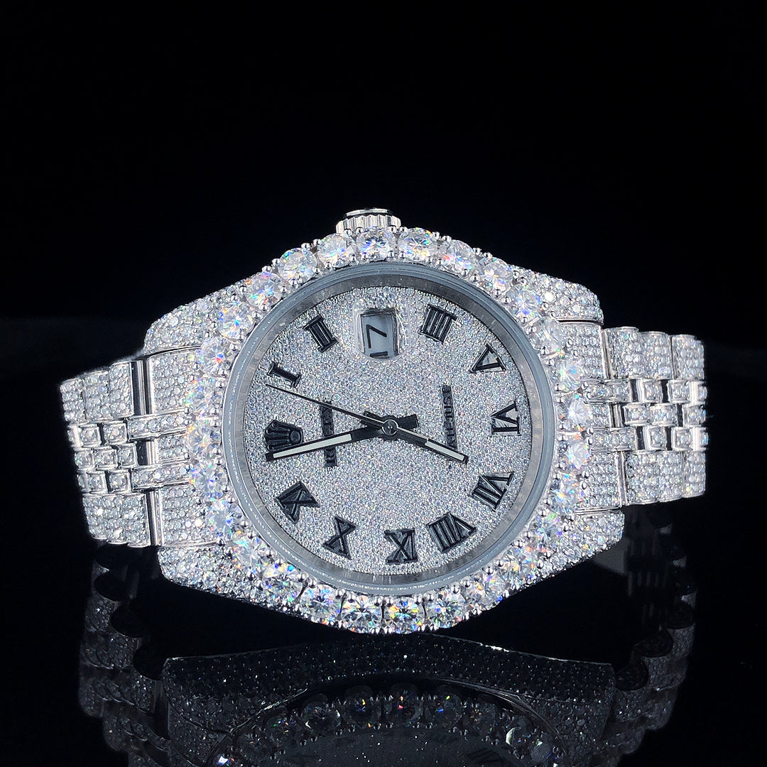 Rolex Datejust Jubilee VVS Moissanite Diamond Iced Out Watch