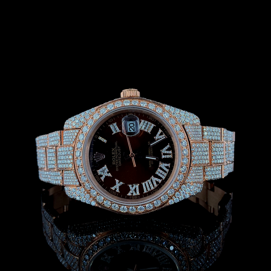 Rolex Datejust VVS Moissanite Diamond Iced Out Watch