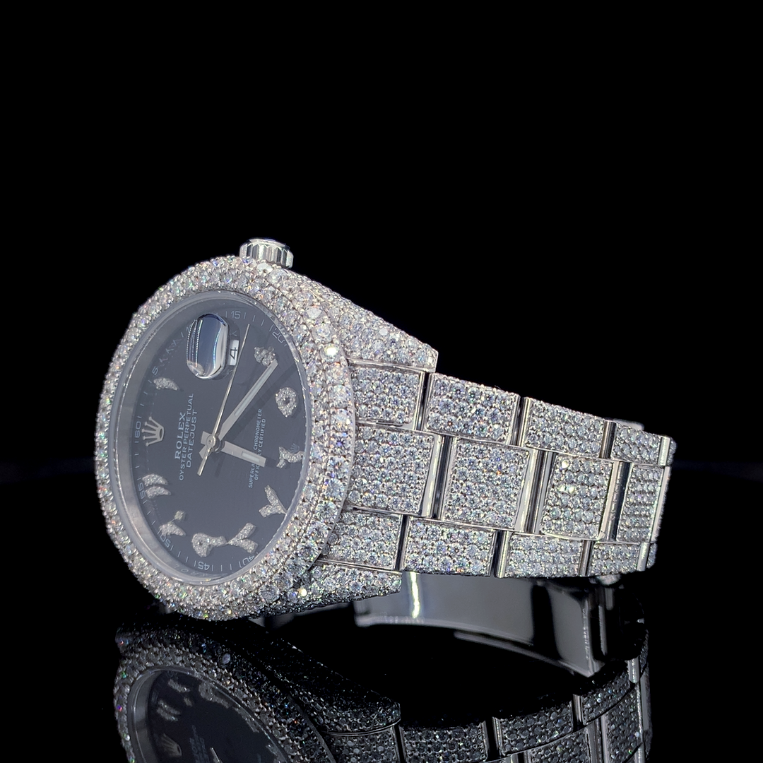 Rolex Datejust VVS Moissanite Diamond Iced Out Watch