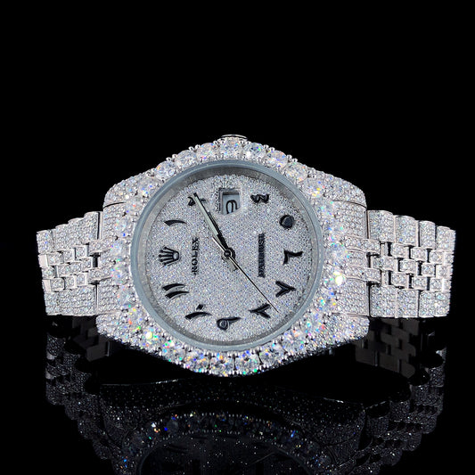 Rolex Datejust Jubilee VVS Moissanite Diamond Iced Out Watch