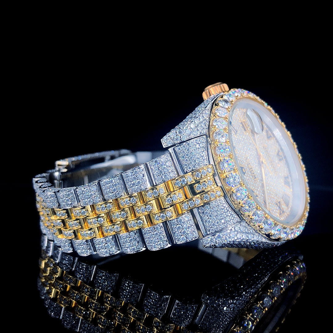 Rolex Datejust Jubilee VVS Moissanite Diamond Iced Out Watch