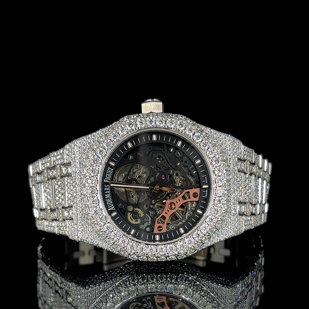 Audemars Piguet Royal Oak Skeleton VVS Moissanite Diamond Iced Out Watch