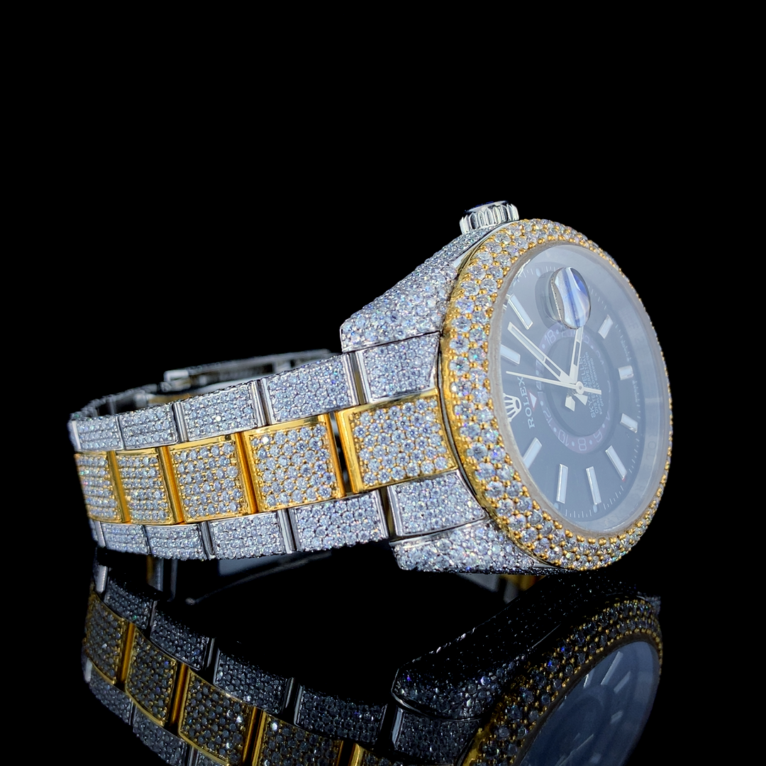 Rolex Skydweller VVS Moissanite Diamond Iced Out Watch