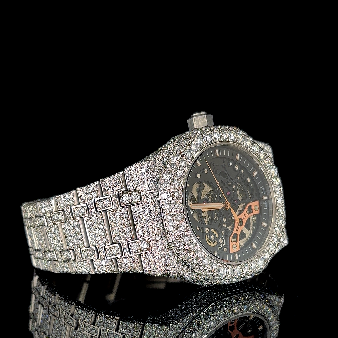 Audemars Piguet Royal Oak Skeleton VVS Moissanite Diamond Iced Out Watch