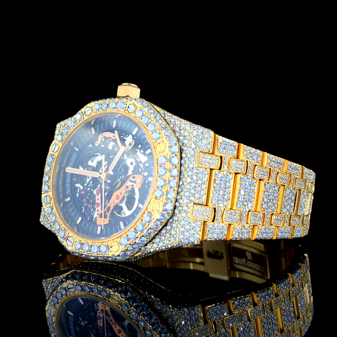 Audemars Piguet Royal Oak Skeleton VVS Moissanite Diamond Iced Out Watch