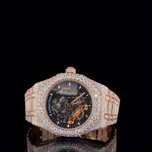 Audemars Piguet Royal Oak Skeleton VVS Moissanite Diamond Iced Out Watch