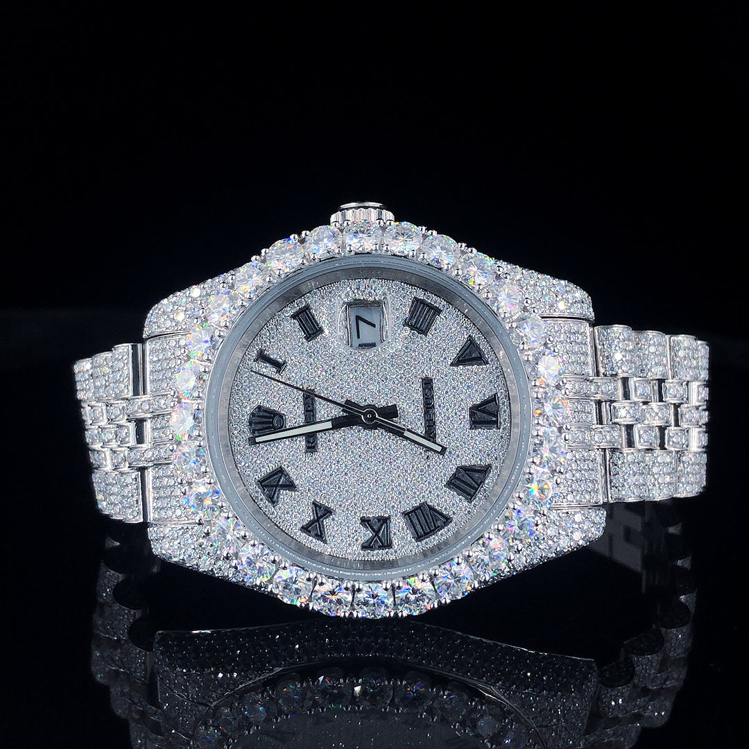 Rolex Datejust Jubilee VVS Moissanite Diamond Iced Out Watch