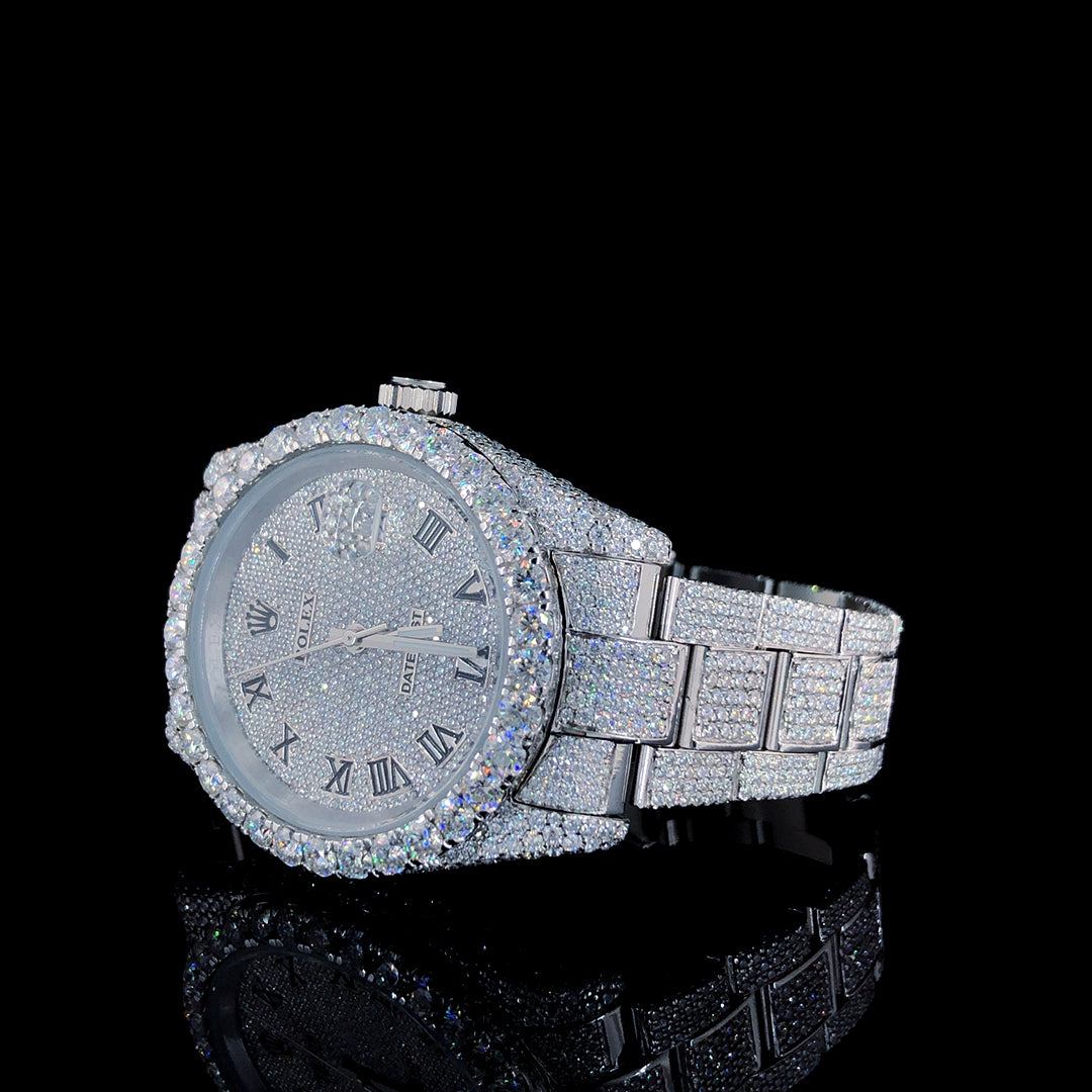 Rolex Datejust VVS Moissanite Diamond Iced Out Watch