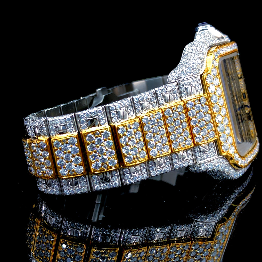 Cartier Santos VVS Moissanite Diamond Iced Out Watch