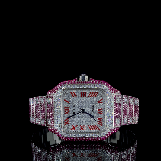 Cartier Santos VVS Moissanite Diamond Customized Design Iced Out Watch