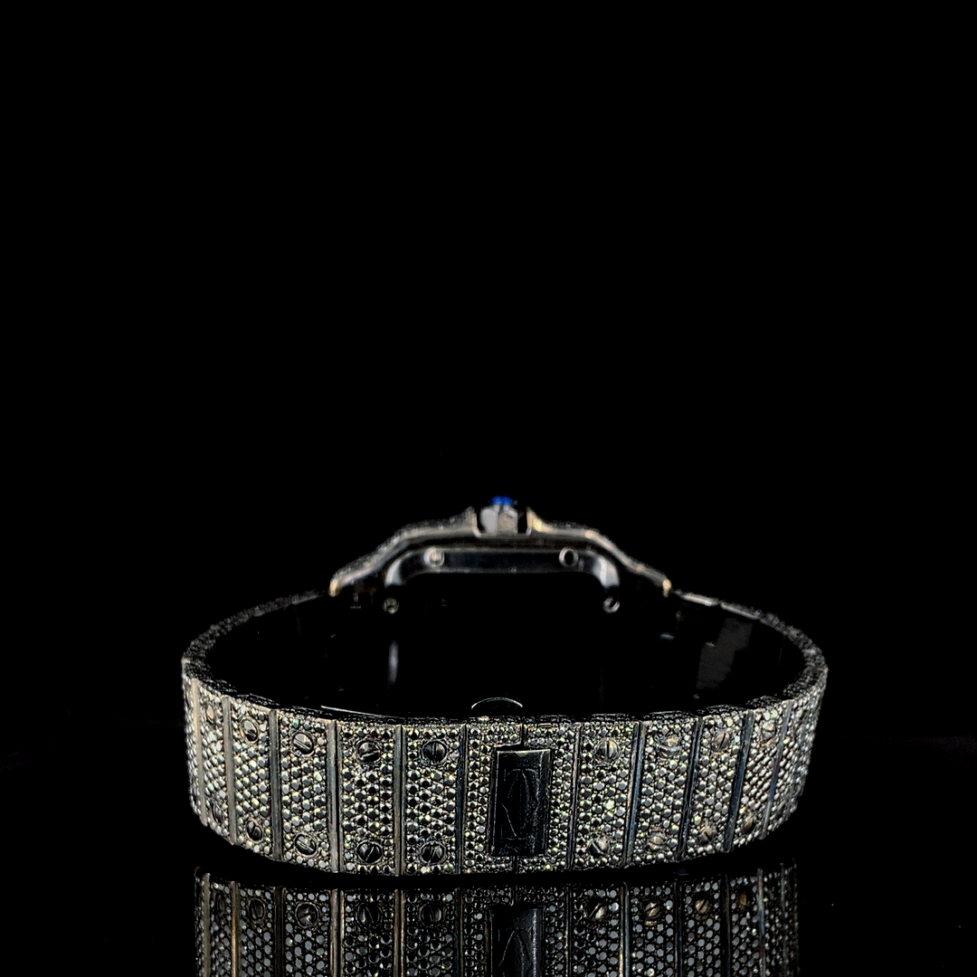 Cartier Santos VVS Moissanite Diamond Iced Out Watch