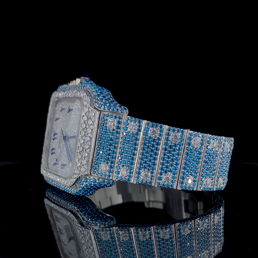 Cartier Santos VVS Moissanite Diamond Customized Design Iced Out Watch