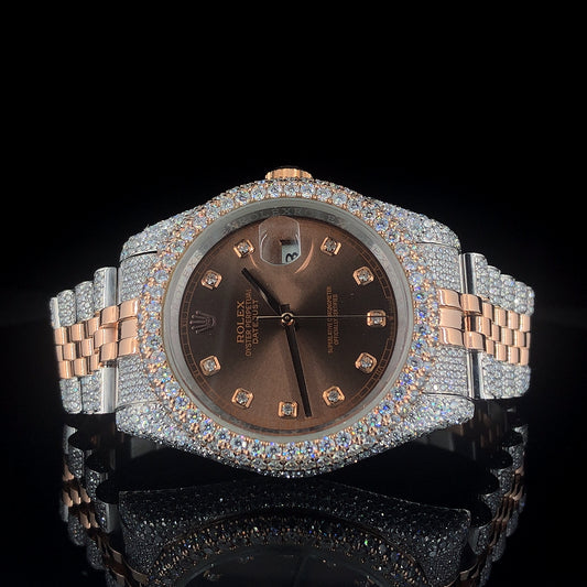 Rolex Datejust Jubilee VVS Moissanite Diamond Iced Out Watch